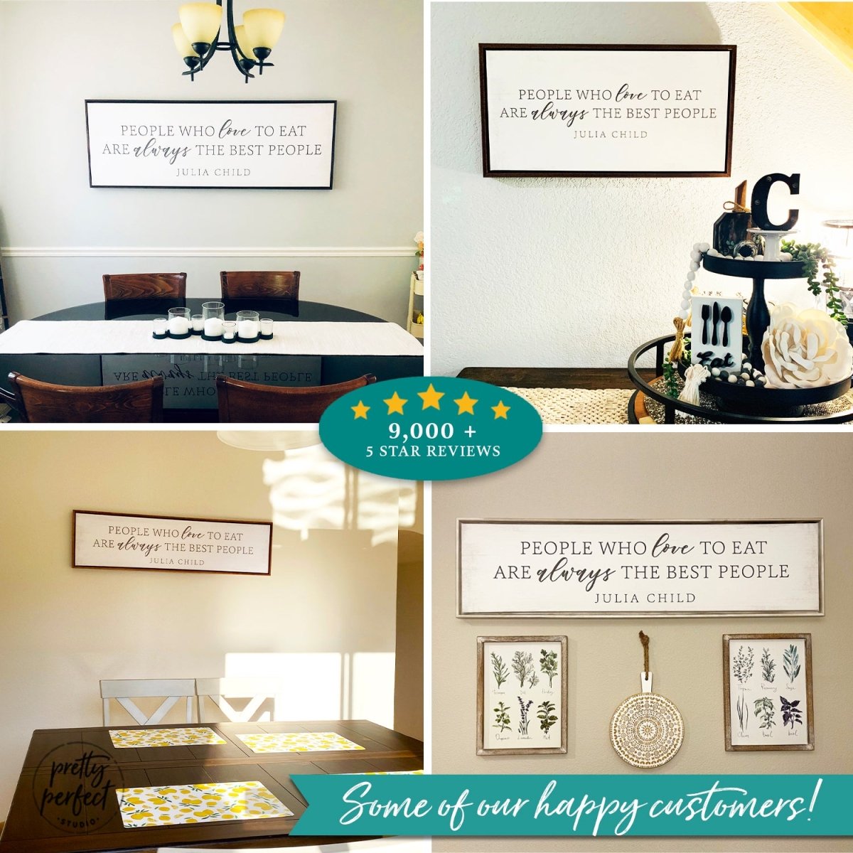 Customer product review for people who love to eat are always the best people wall art by Pretty Perfect Studio