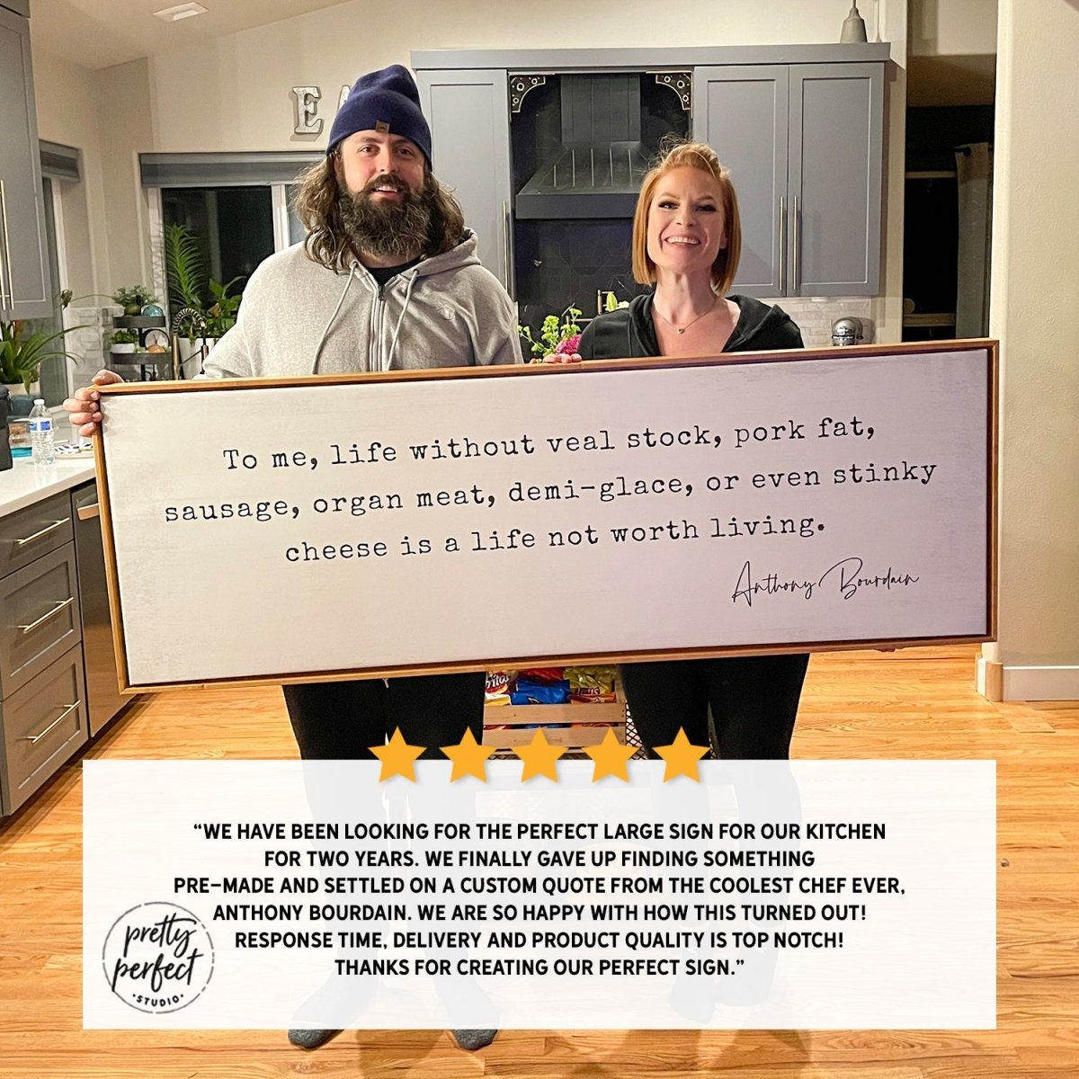 Customer product review for personalized quote canvas sign by Pretty Perfect Studio
