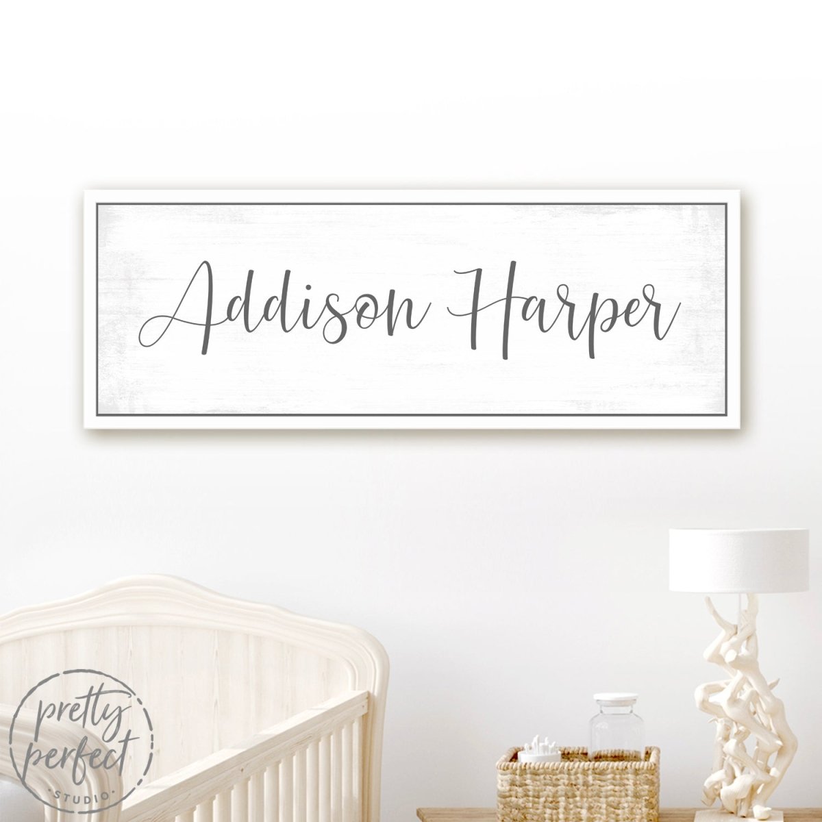 Baby Girl's Personalized Name Canvas Wall Art for the Nursery Room Above Crib - Pretty Perfect Studio