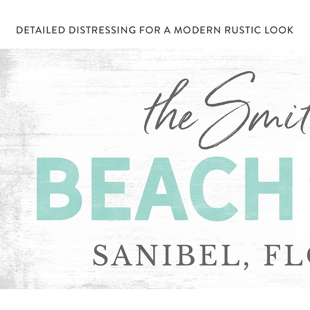 Beach House Sign Personalized | Custom Beach House Decor | Family Name Beach Sign Canvas