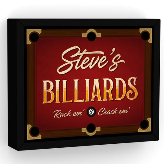 Personalized Billiards Sign | Pool Table Sign - Pretty Perfect Studio