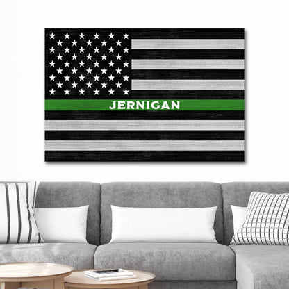Personalized Border Patrol Sign Above Couch - Pretty Perfect Studio