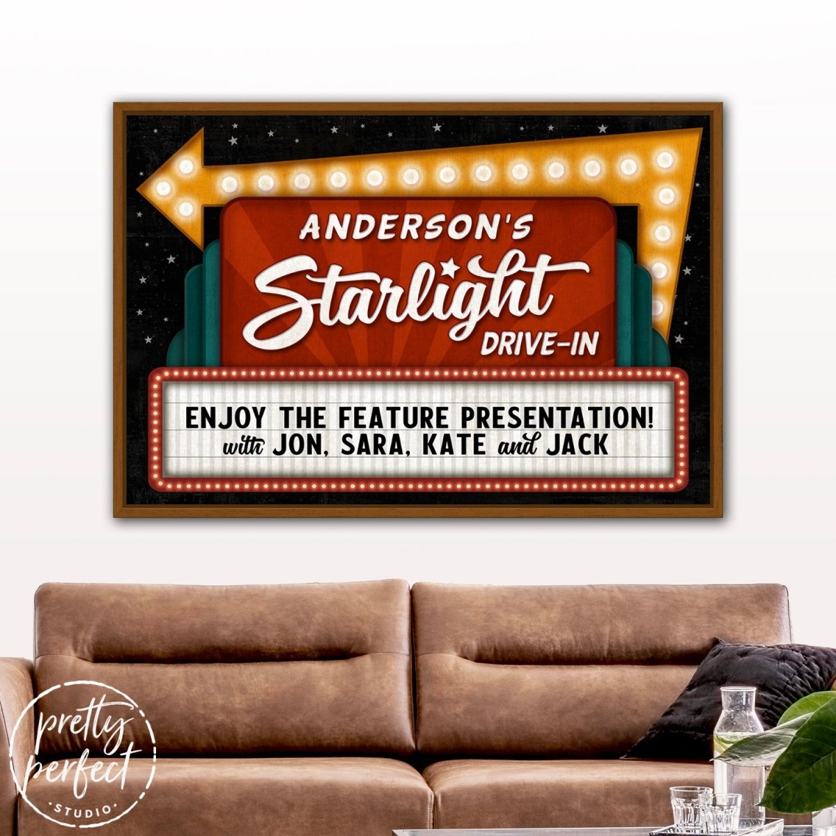 Personalized Drive In Movie Sign, Drive-In Theater Arrow Sign, Drive In Movie Painting Customized