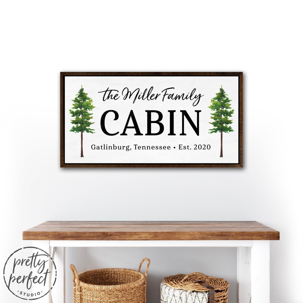 Personalized Family Cabin Sign Hanging in Entryway - Pretty Perfect Studio