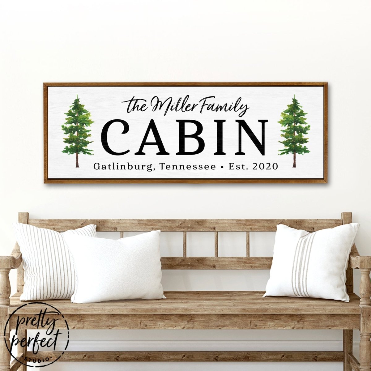 Personalized Family Cabin Sign Hanging in Entryway of Home - Pretty Perfect Studio