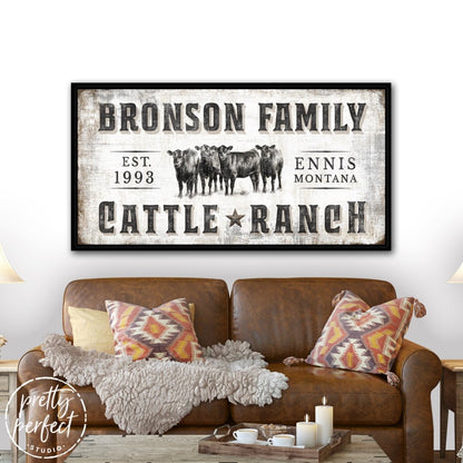 Personalized Family Cattle Ranch Name Sign