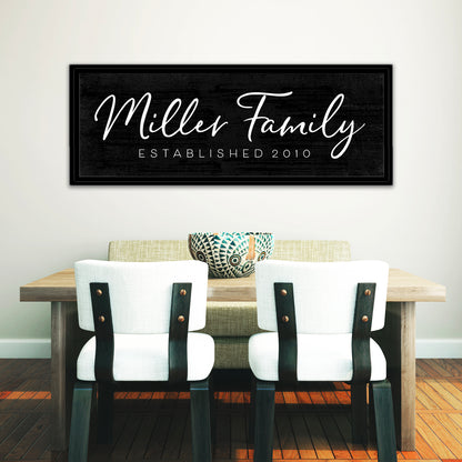 Custom Family Name Sign with Established Date Above Table - Pretty Perfect Studio
