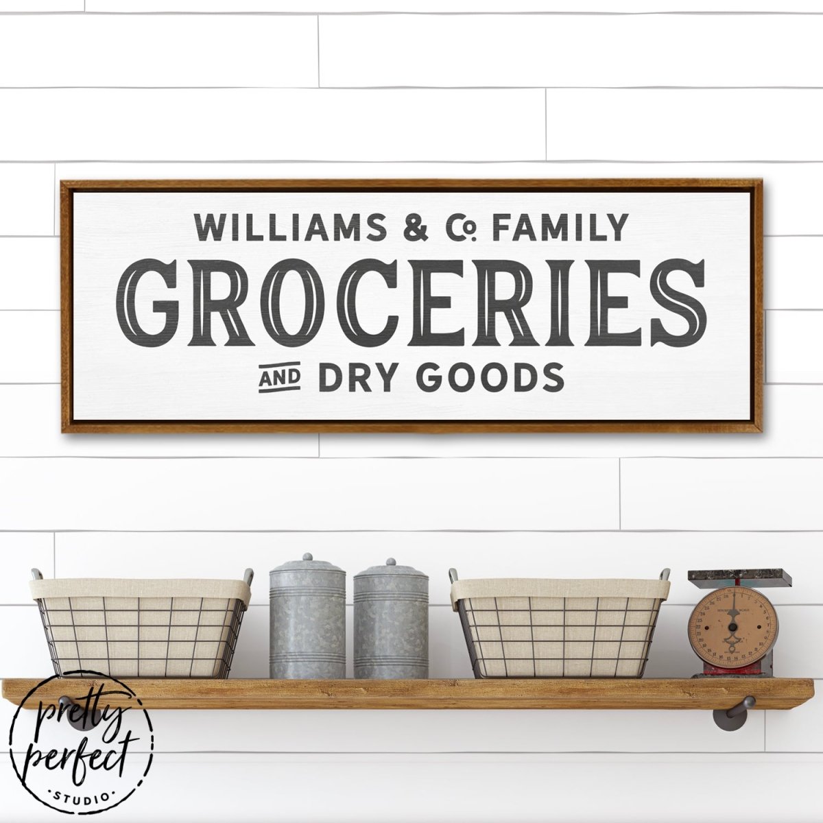 Personalized Family Grocery Sign Handing in Dining Room - Pretty Perfect Studio