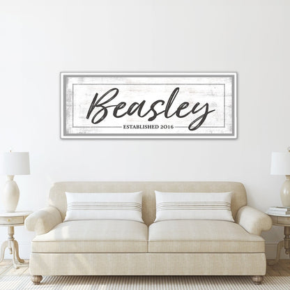 Personalized Family Sign Above Couch - Pretty Perfect Studio