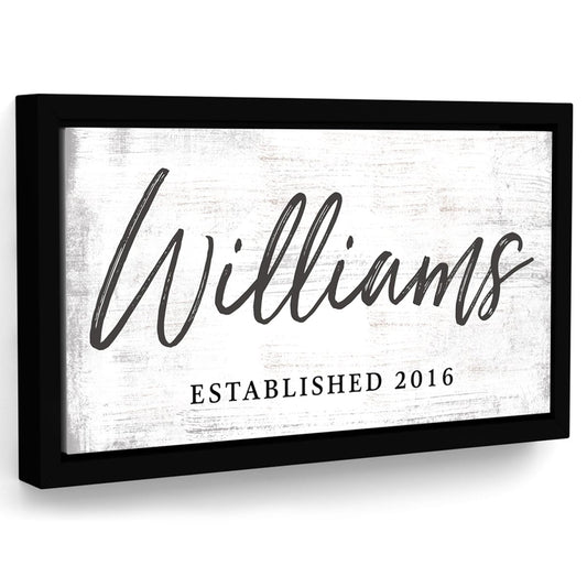 Personalized Family Sign With Established Date - Pretty Perfect Studio