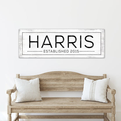 Personalized Family Sign Above Bench - Pretty Perfect Studio
