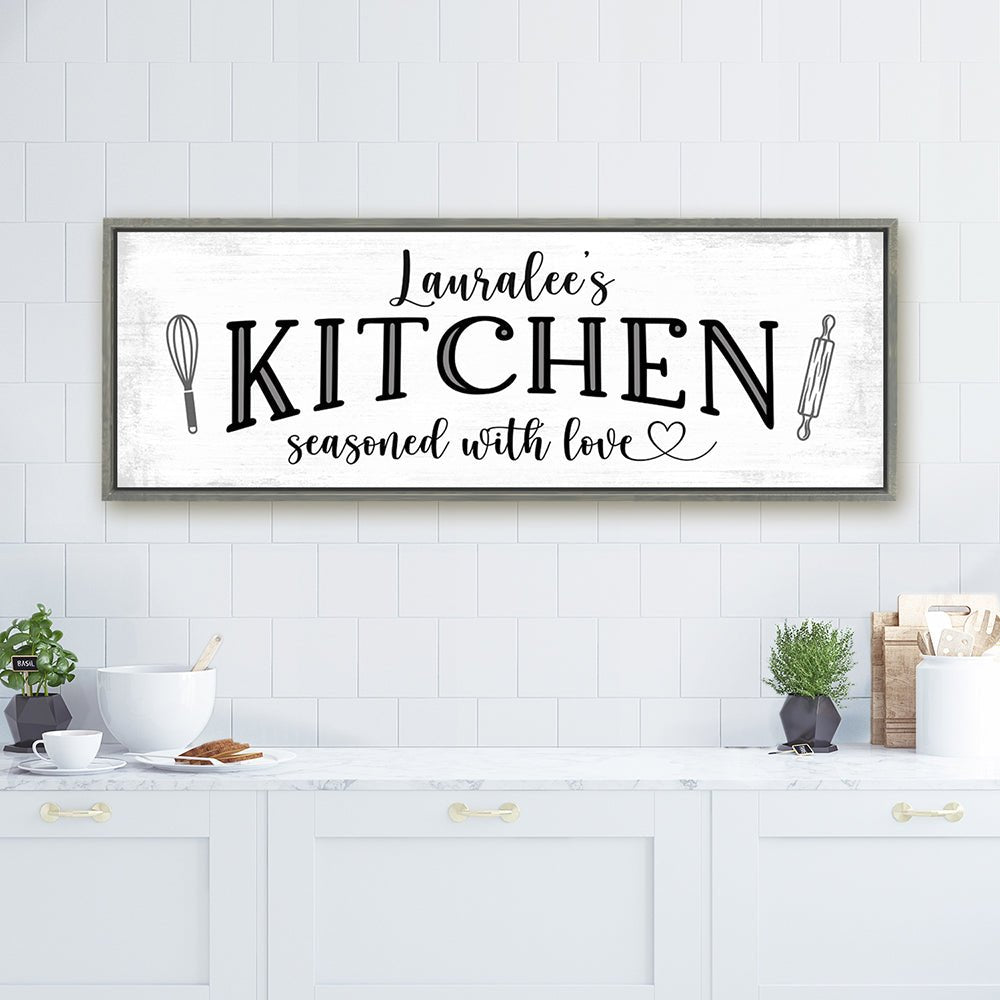 Personalized Farmhouse Wall Art Above Counter in Kitchen - Pretty Perfect Studio