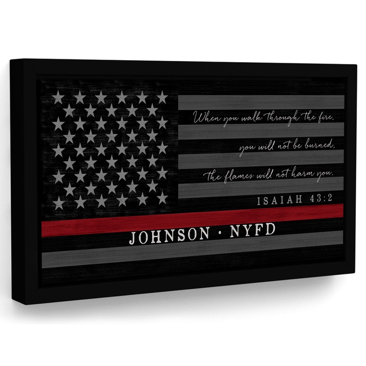 Personalized Firefighter Sign With Bible Scripture - Pretty Perfect Studio