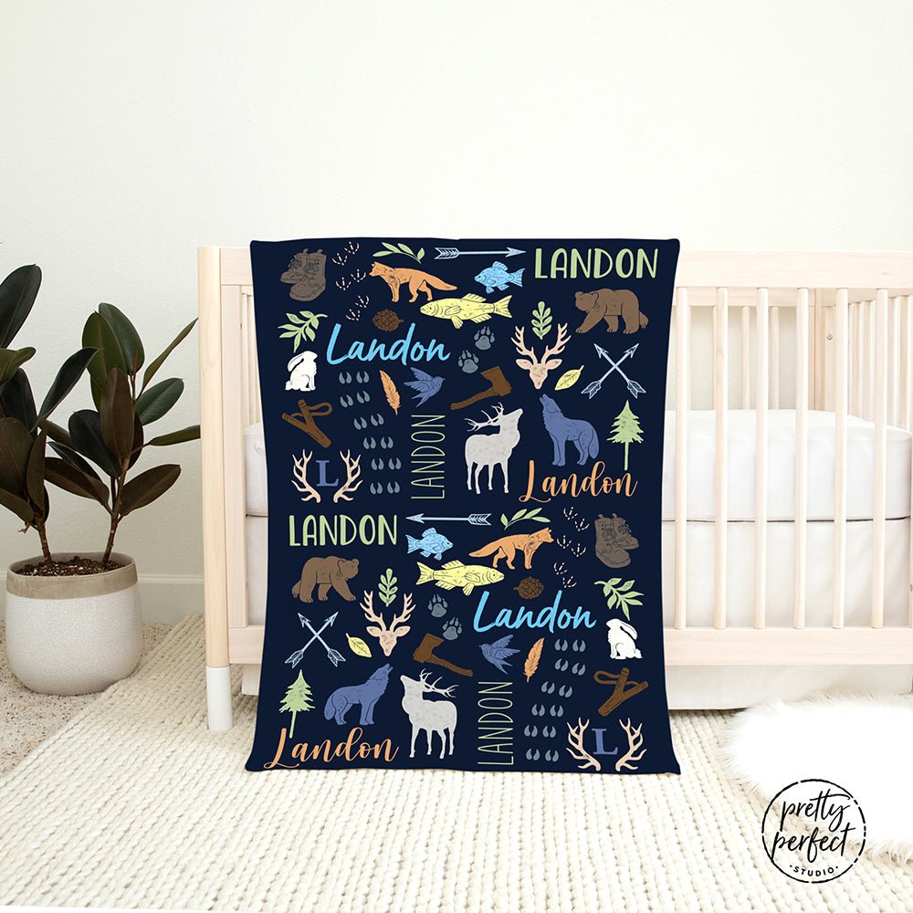 Personalized Hunting Fishing Blanket, Toddler Blanket With Name for  Daycare, Monogram Baby Shower, Kids Hunting Gifts, Custom Baby Blanket 
