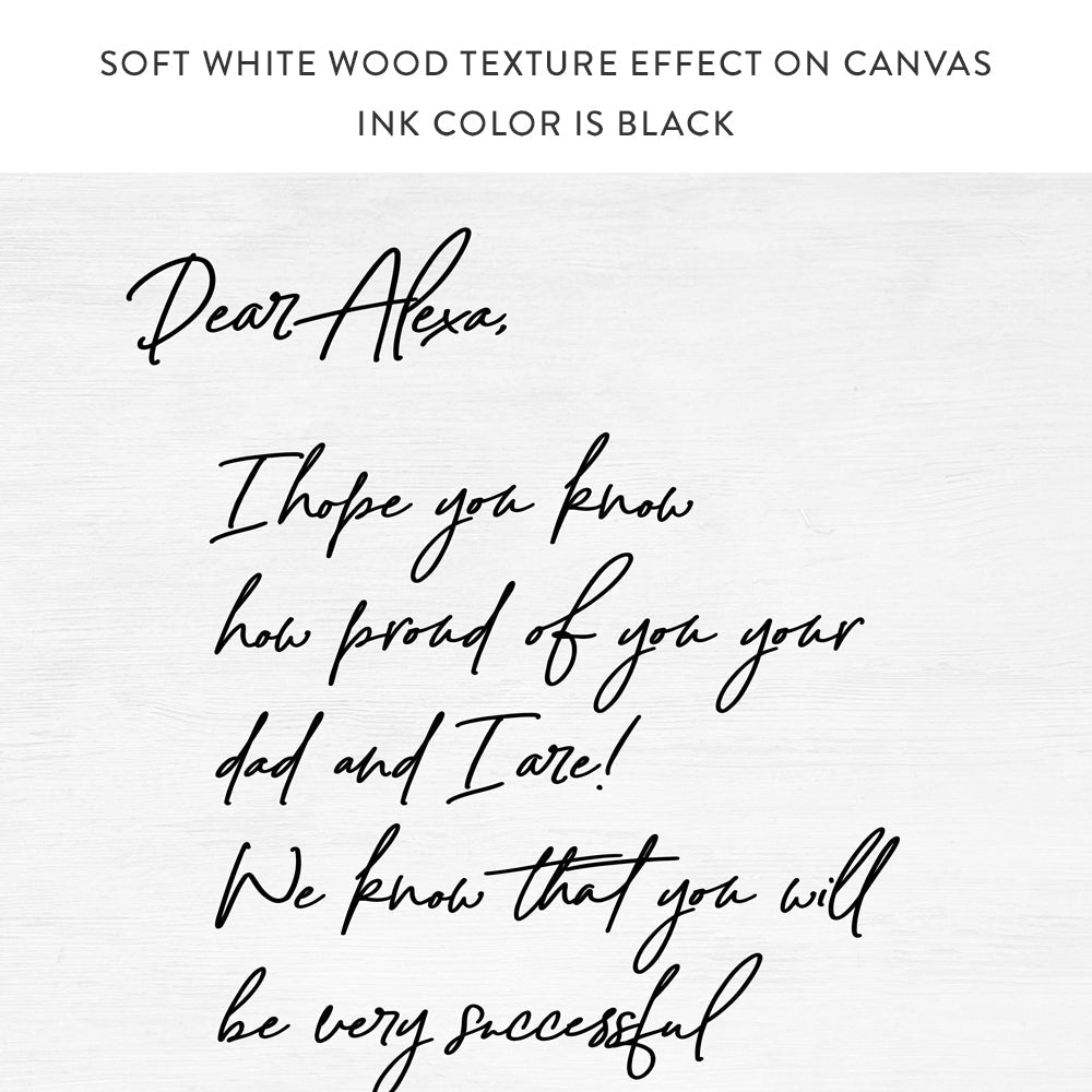 Personalized Handwriting Note Sign With A Soft White Wood Texture Effect On Canvas - Pretty Perfect Studio