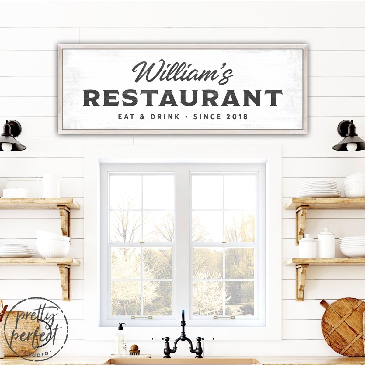Personalized Kitchen Restaurant Sign Above Kitchen Sign - Pretty Perfect Studio