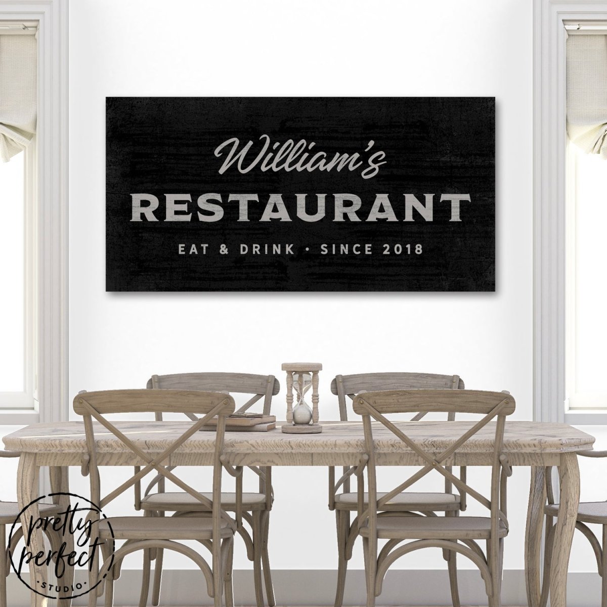 Personalized Kitchen Restaurant Sign in Kitchen - Pretty Perfect Studio