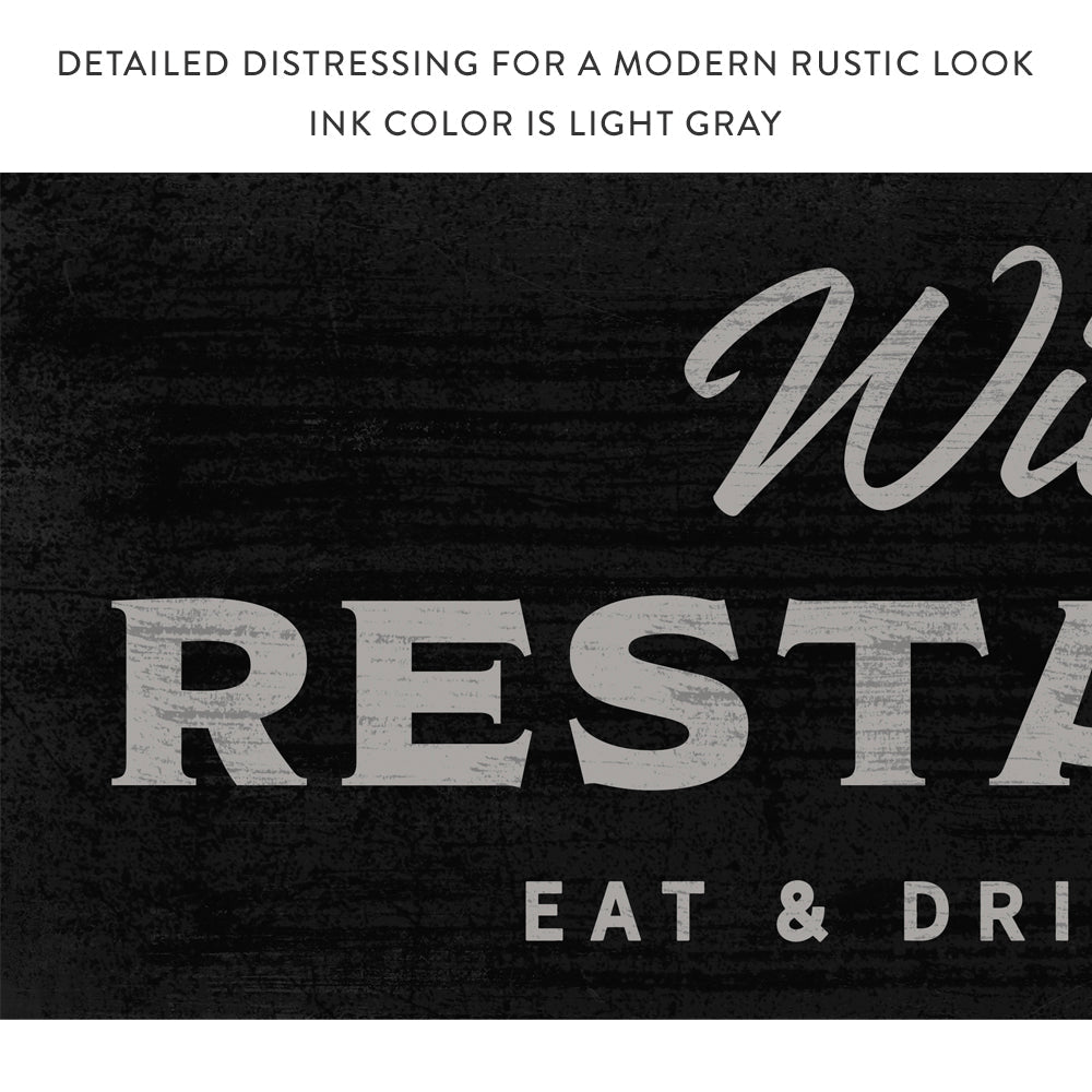 Personalized Kitchen Restaurant Sign With Modern Rustic Look - Pretty Perfect Studio