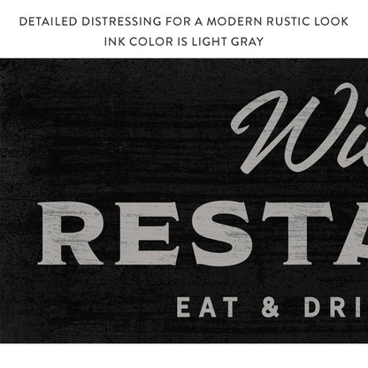 Personalized Kitchen Restaurant Sign With Modern Rustic Look - Pretty Perfect Studio