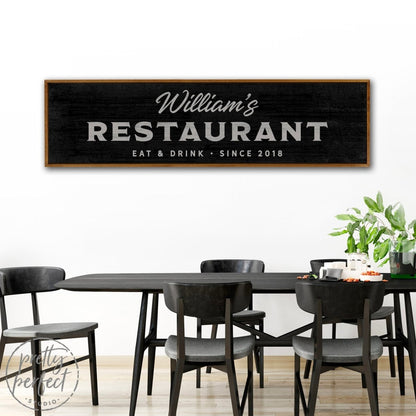 Personalized Kitchen Restaurant Sign in Dining Room - Pretty Perfect Studio