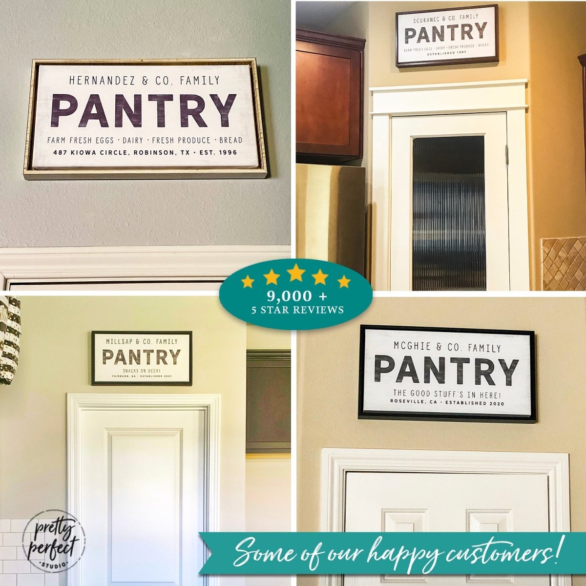 Customer product review for custom pantry wall art by Pretty Perfect Studio