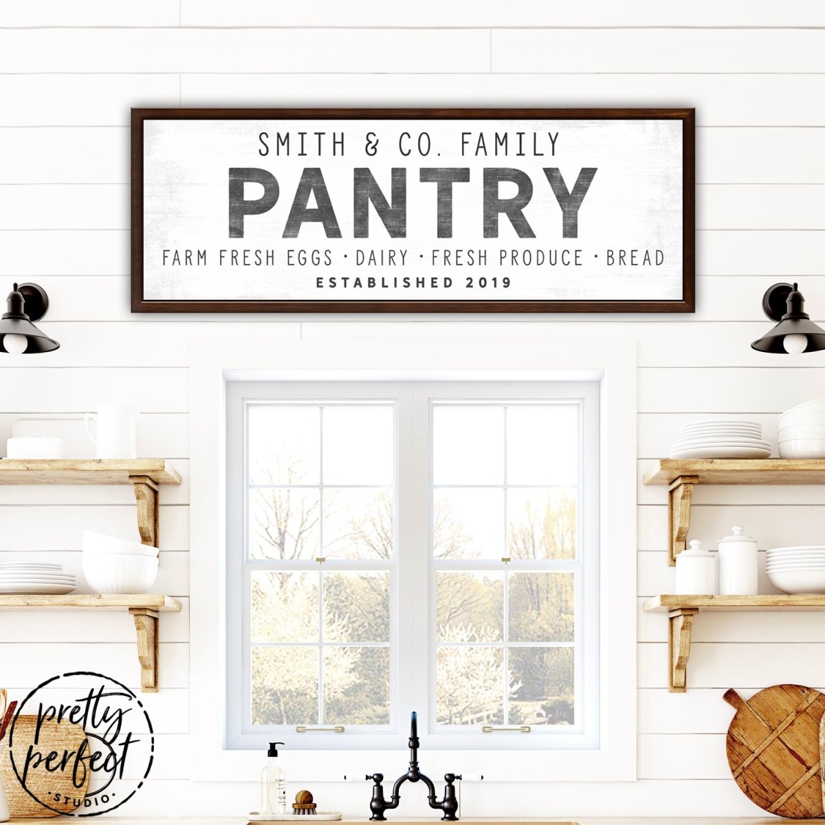 Personalized Pantry Sign With Name & Established Date Above Kitchen Sink - Pretty Perfect Studio