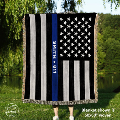 Personalized Police Officer Blanket