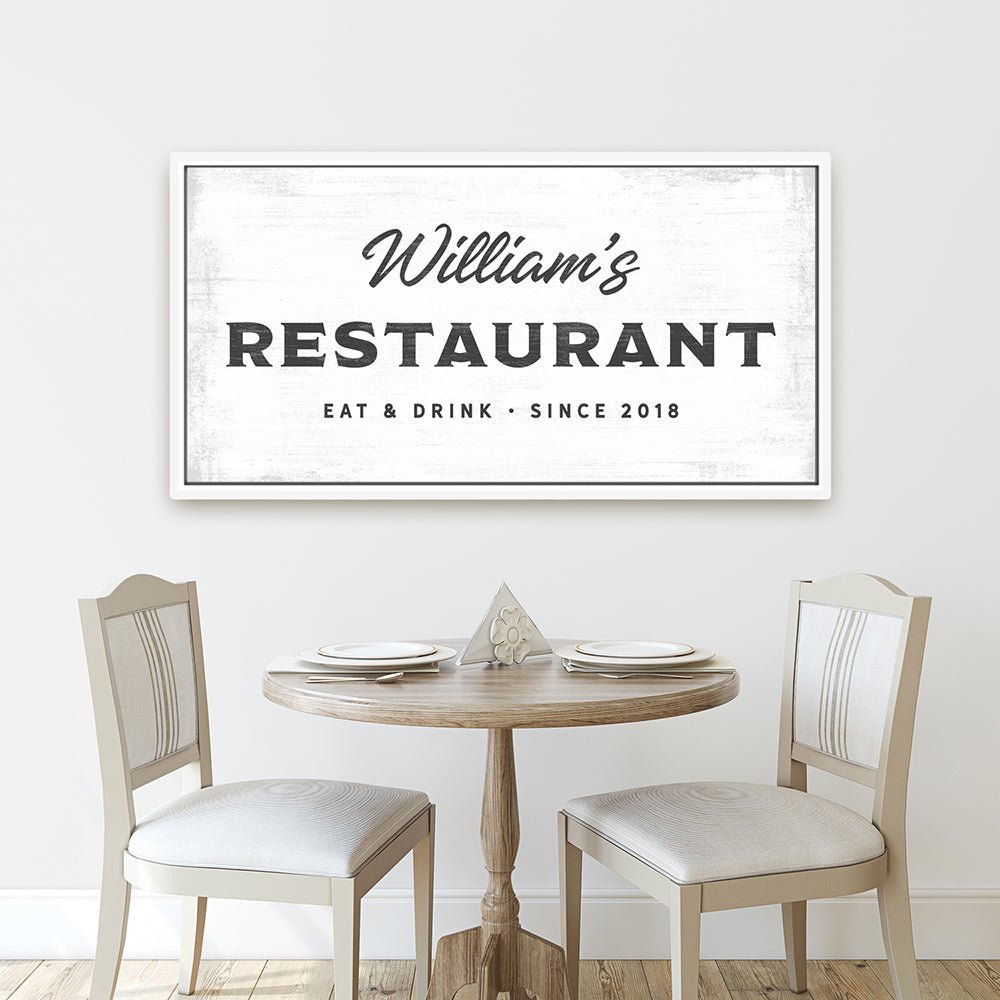 Personalized Restaurant Sign in Dining Room - Pretty Perfect Studio