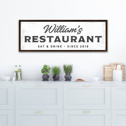 Personalized Restaurant Sign in Kitchen Area - Pretty Perfect Studio