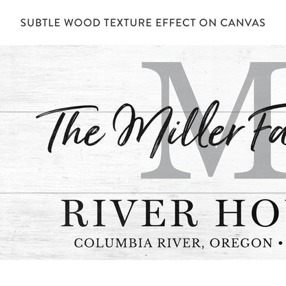 Personalized River House Family Monogram Sign