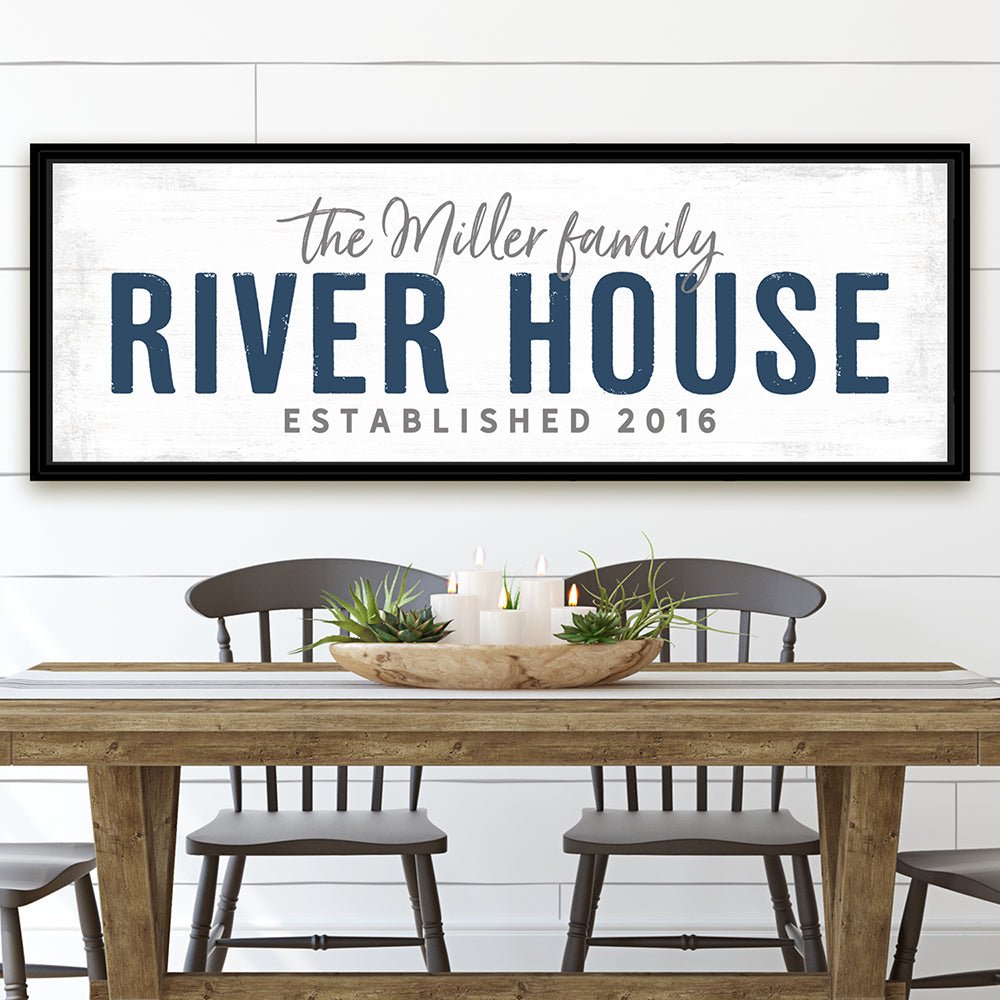 Personalized River House Wall Art Above Table - Pretty Perfect Studio