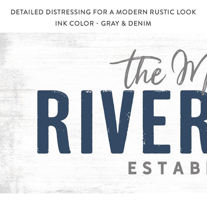 Personalized River House Wall Art Featuring a Rustic Look - Pretty Perfect Studio