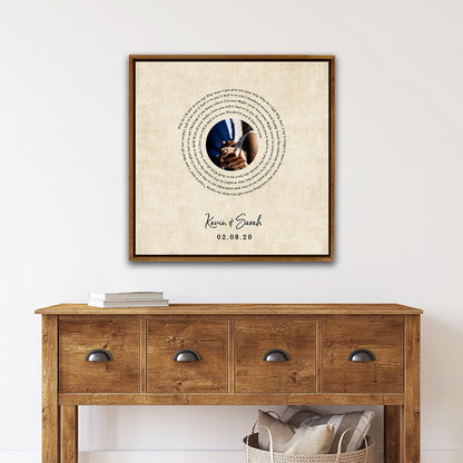 Personalized Song Lyric Wall Art in Entryway Above Table - Pretty Perfect Studio