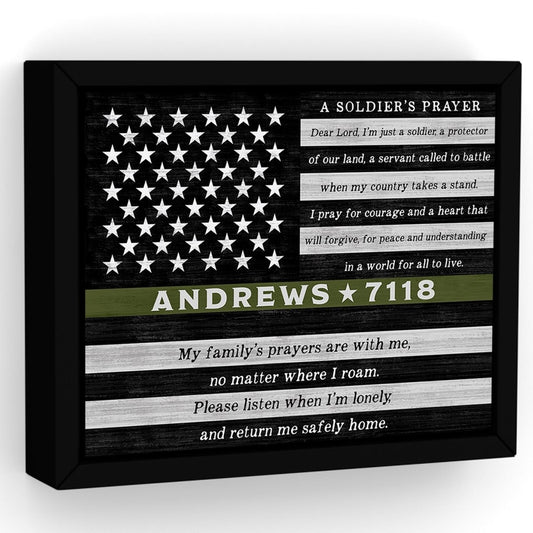 Personalized US Military Soldier's Prayer Sign - Pretty Perfect Studio