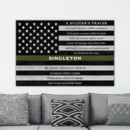 Personalized US Military Soldier's Prayer Sign - Pretty Perfect Studio