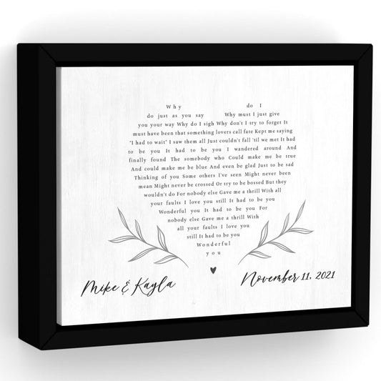 Personalized Wedding Song on Canvas - Pretty Perfect Studio