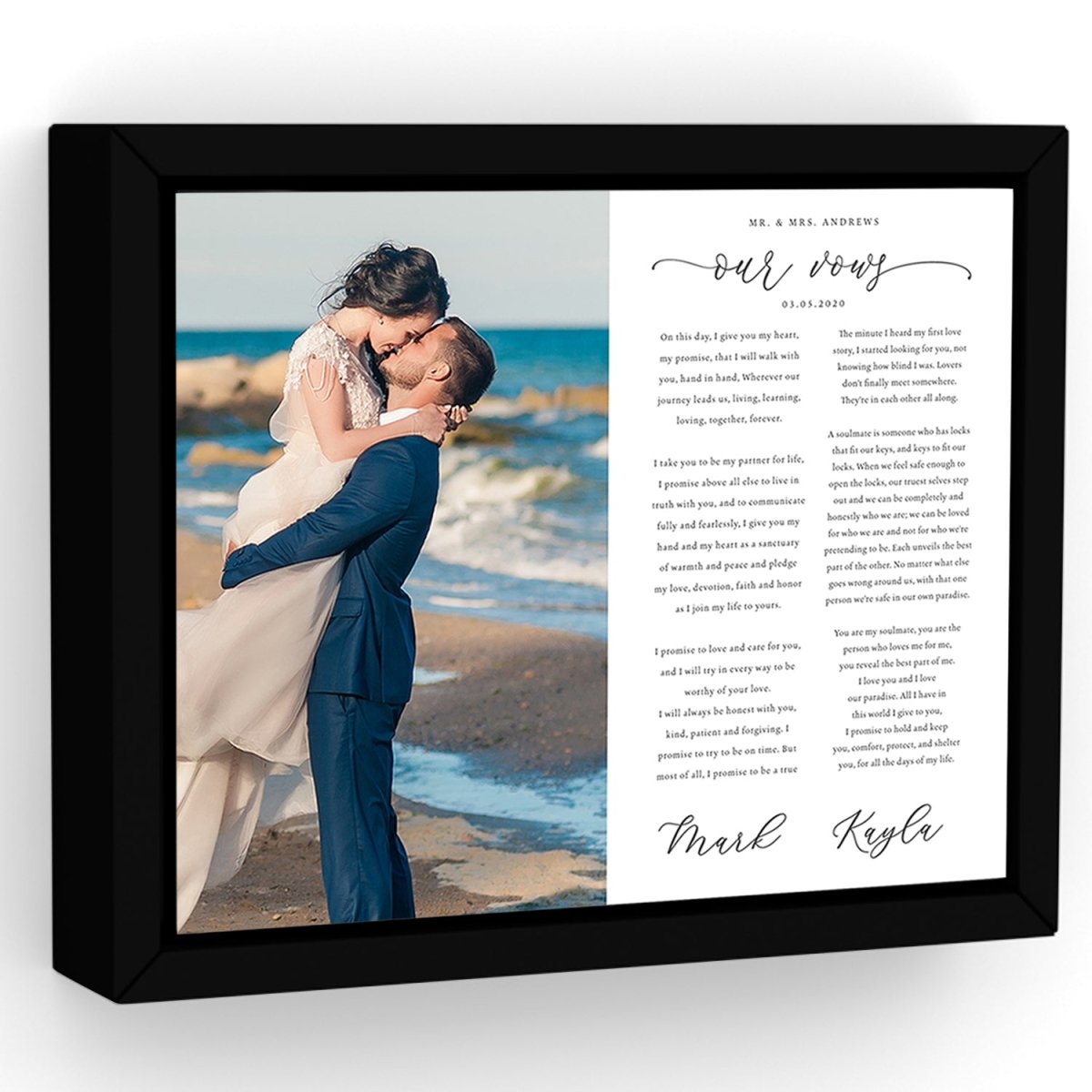 Personalized Wedding Vows Canvas - Pretty Perfect Studio