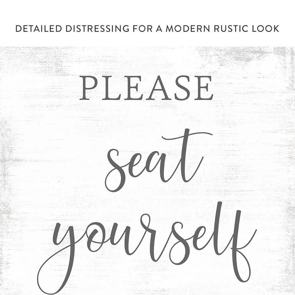 Please Seat Yourself Bathroom Sign With Distressed Rustic Look - Pretty Perfect Studio