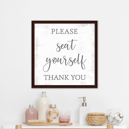 Please Seat Yourself Bathroom Sign in Bathroom - Pretty Perfect Studio