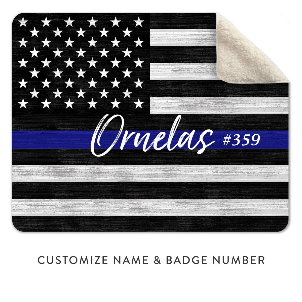 Police Officer Blanket With Name and Badge freeshipping - Pretty Perfect Studio