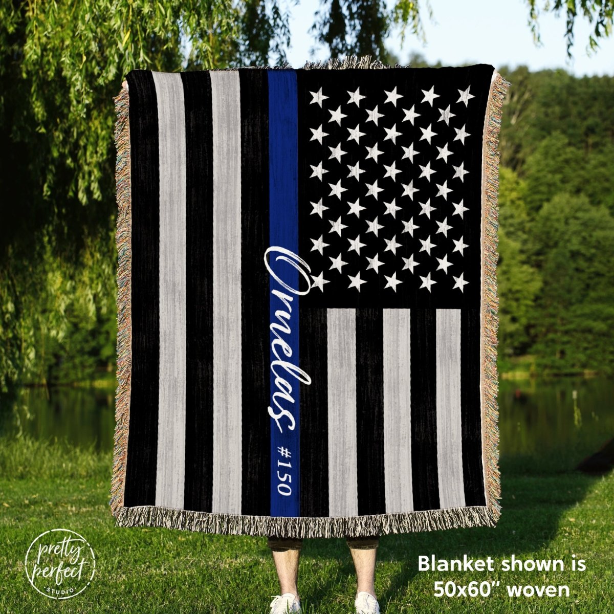 Police Officer Blanket With Name and Badge