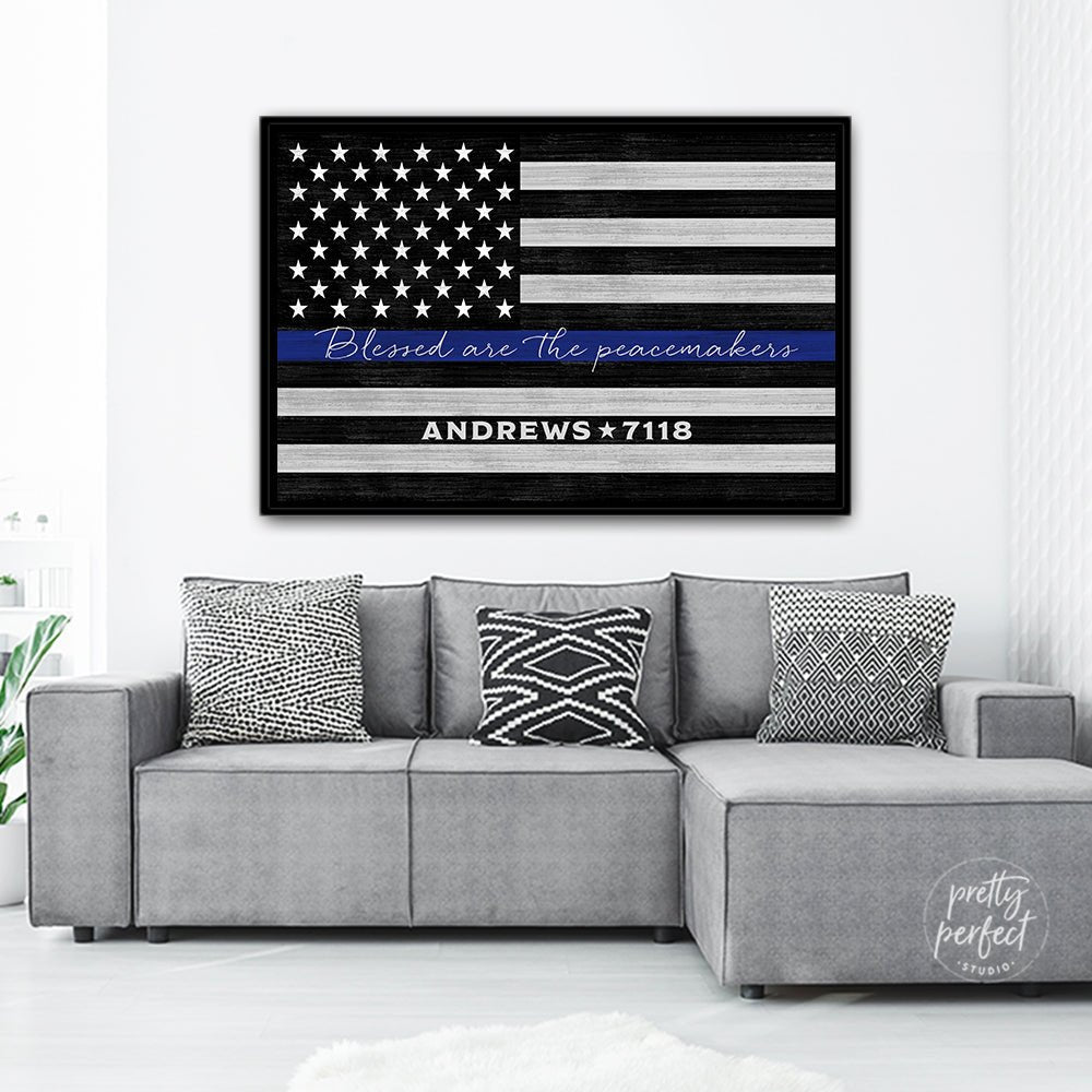 Police Officer Sign Personalized With Name and Badge Number - Pretty Perfect Studio