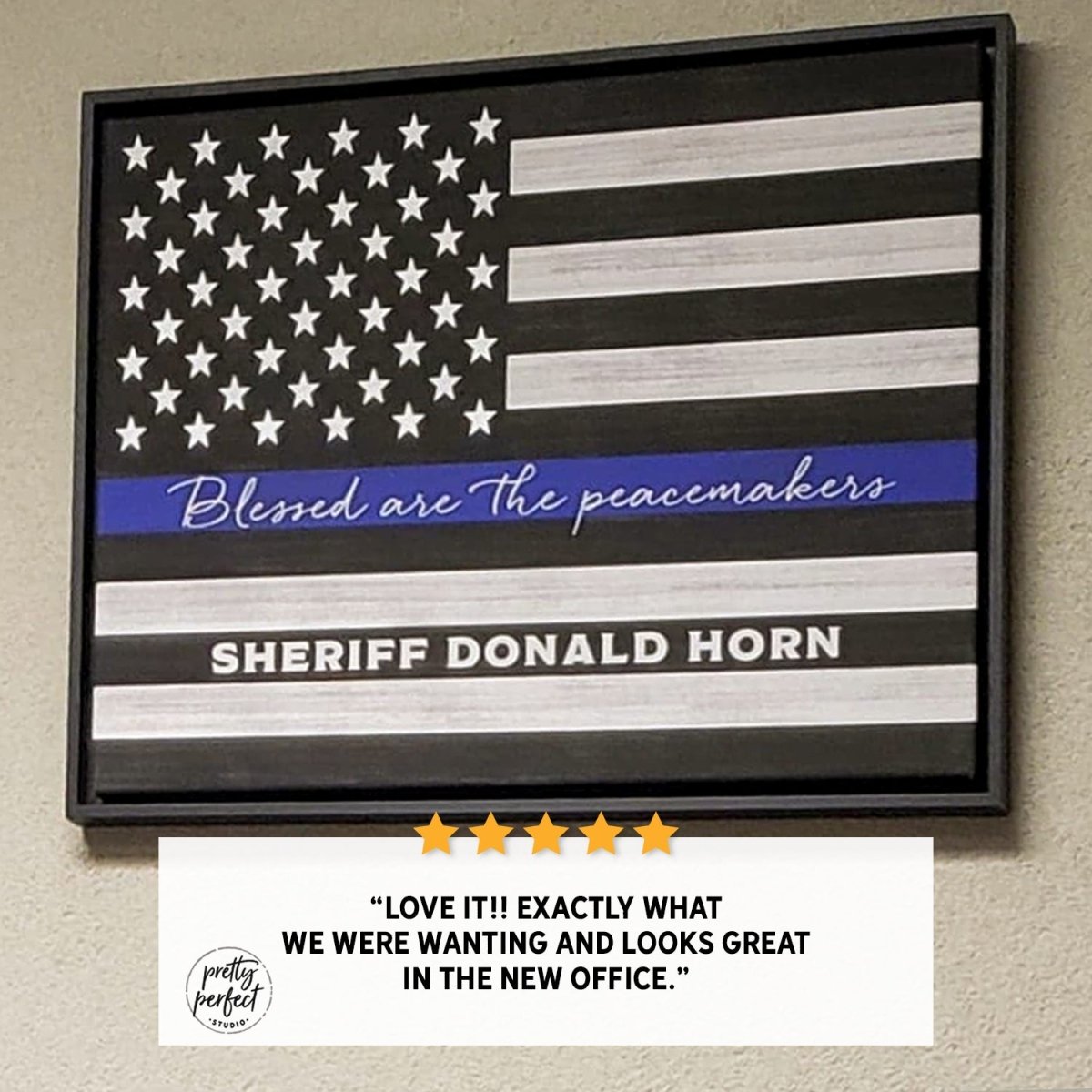 Customer product review for personalized police officer with name and badge sign by Pretty Perfect Studio