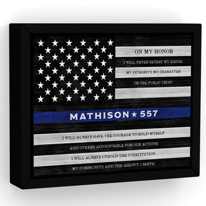Police Officer Sign Personalized With Name and Oath - Pretty Perfect Studio