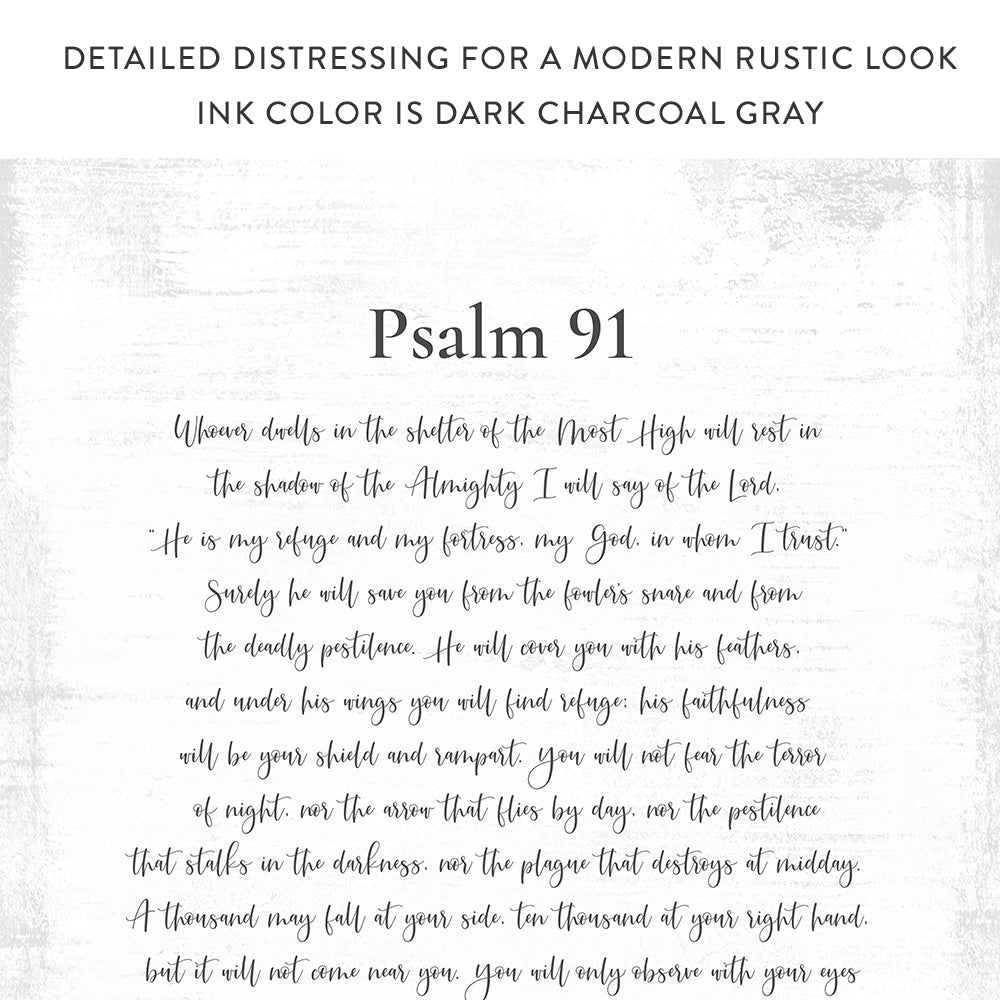 Psalm 91 Bible Scripture Sign | Christian Wall Art – Pretty Perfect Studio