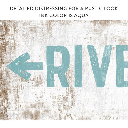 River Sign With Arrow