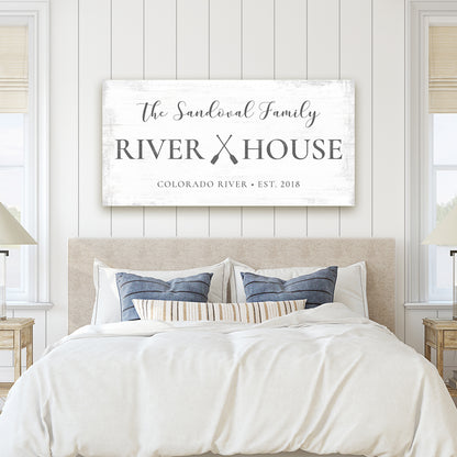 Custom River House Sign Above Bed - Pretty Perfect Studio