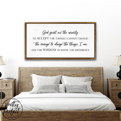 Serenity Prayer Sign for Master Bedroom - Motivational Wall Art - Pretty Perfect Studio
