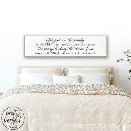 Serenity Prayer Sign Above Bed - Motivational Wall Art - Pretty Perfect Studio