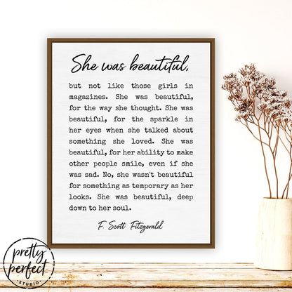 She Was Beautiful F Scott Fitzgerald Quote